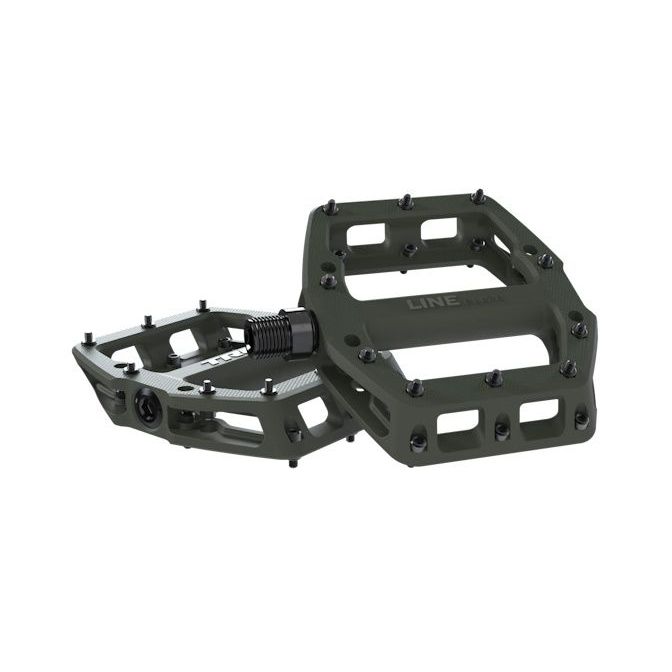 Trek Line Elite Flat Pedal Set - Olive Green