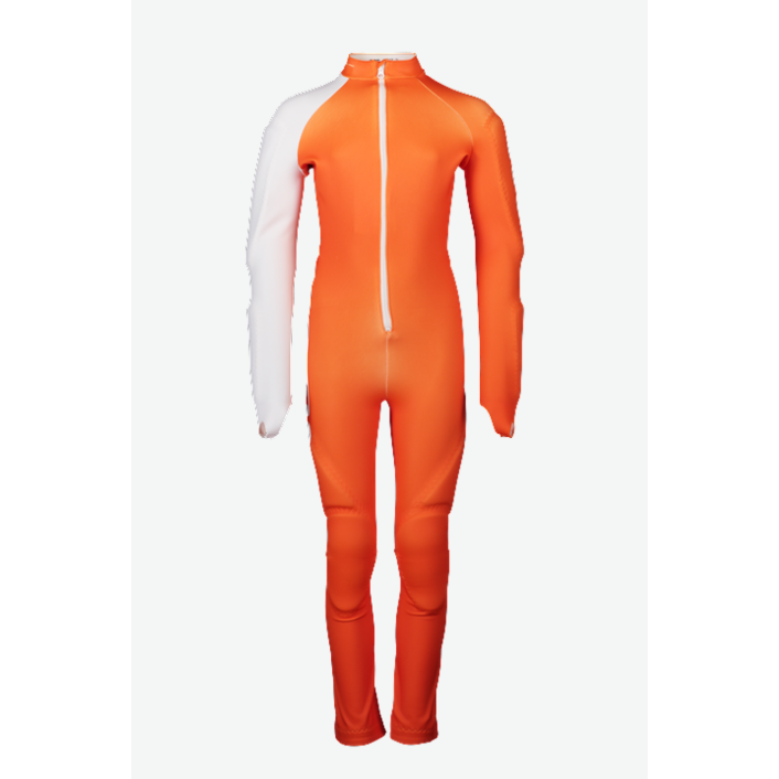 POC Junior Skin GS Ski Racing Suit - Zink Orange / Hydrogen White sykäpuku